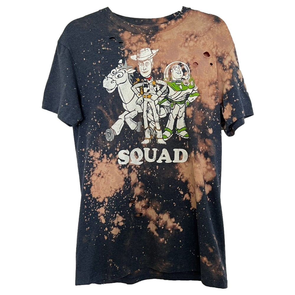 Toy Story SQUAD Unisex Upcycled Reworked Bleached Distressed T-Shirt - Medium